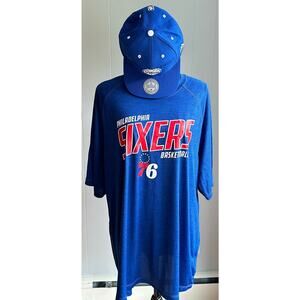 Philadelphia 76ers NBA Shirt XXL & 76ERS Flat Brim Adidas Snapback NBA Cap